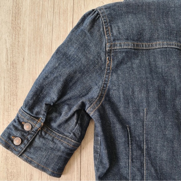 Scandinavian Dark Denim Jean Midi Dress Button Down Belted XS - Picture 6 of 7